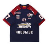 Baggy Baseball Jersey Retro Hip Hop Short Sleeve T-shirt Men Sports T-shirt