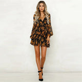 Emery Rose Dresses Autumn Fashion Flower Print Long Sleeve Dress
