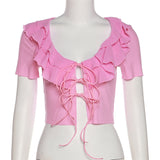 Music Festivals Rave Outfits Girls Tops Summer Women 'S Clothing Fashion Short Sleeve T-shirt