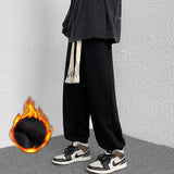 Men Pants Autumn and Winter Solid Color Casual Pants Men's Loose Sports