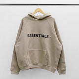 Fog Fear of God Essentials Hoodie Double Line Drop Shoulder Sweatshirt Alphabet plus Velvet Hoodie