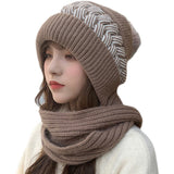 Women Winter Hats Women's Woolen Cap Scarf Hat Autumn and Winter
