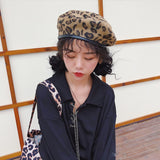 Leopard Fur Hat Beret