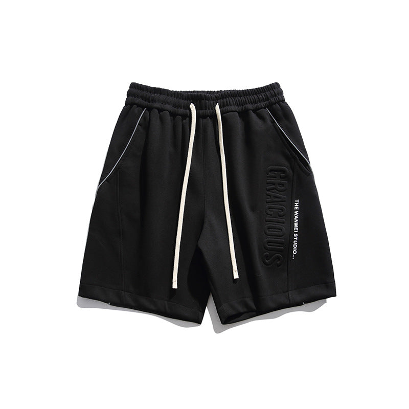 Men Shorts Summer Men's Letter Casual Straight-Leg Pants