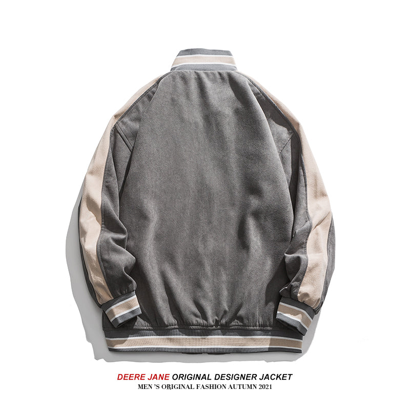 Men Jacket Spring Color Matching Men Loose All-Matching Jacket