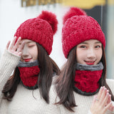 Women Winter Hats Female Winter Fleece Lined Padded Warm Keeping Knitted Hat