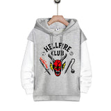 Stranger Things Hellfire Club Coat Stranger Things Fake Two-Piece Hooded Sweater