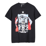 GVC T Shirt Flame Man Pattern Pure Cotton Loose Short Sleeve T-shirt Men