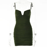 Maddy Euphoria Outfits Sexy V-neck Low-Cut Skirt Spring Hip Skirt