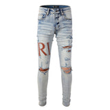 Amiri Jeans Casual Hip Hop High Street Splash-Ink Painted Slim Jeans