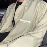 Fog Fear of God Essentials Coat Reflective Letter Coach Jacket Trench Coat Coat