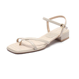 Nude Strappy Block Heels Chunky Heel Sandals