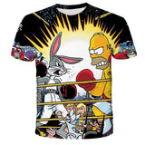 Homer Simpson Shirt Fashion T-shirt Printed Summer Casual