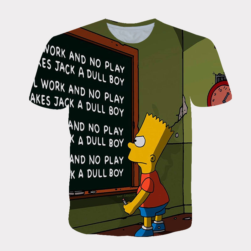 Homer Simpson Shirt Cartoon 3D Digital Printing Casual T-shirt