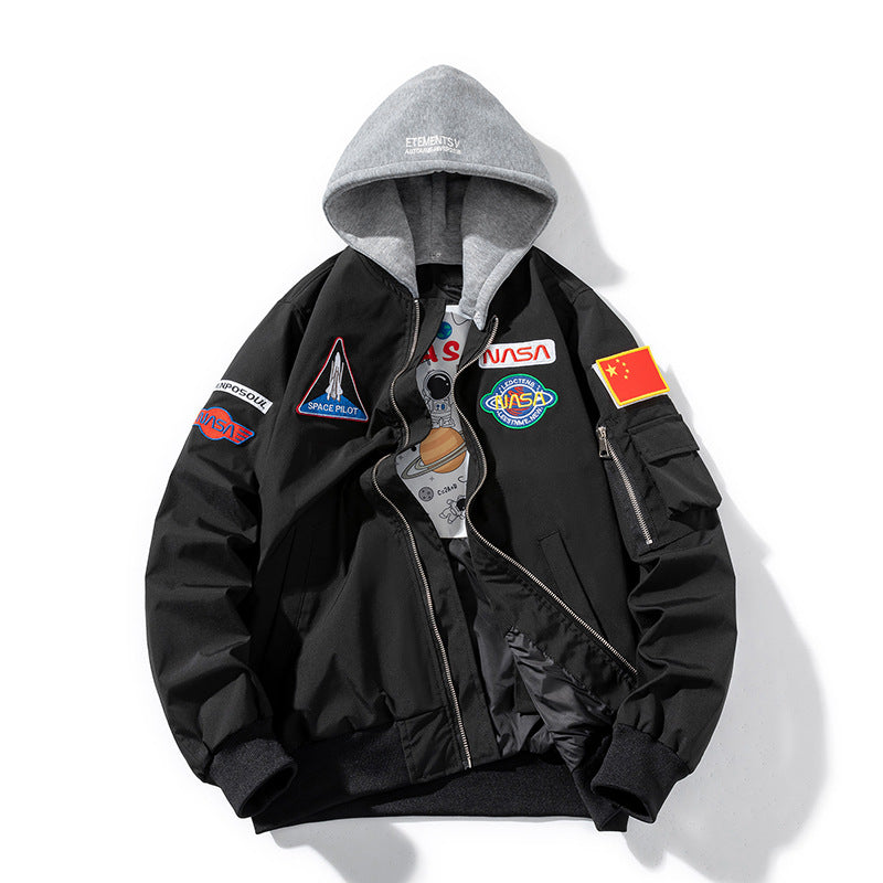 NASA Varsity Jacket Casual Jacket Men's and Women's Embroidered Loose Flight Jacket