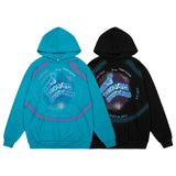 Mens Fall Outfits High Street Graffiti Printed Hoodie Loose Casual Top Men