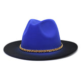 Cowboy Hats Flat Brim Broad-Brimmed Hat Autumn and Winter British Style Men and Women Fedora Hat