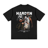 James Harden Shirt James Ha Printed Short-Sleeved T-shirt Heavy Distressed