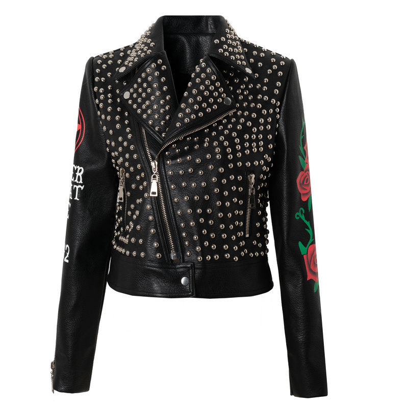 Women Leather Jacket Biker Motorcycle Coat plus Size Leather Jacket