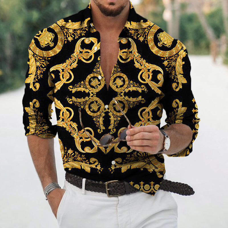 Men Beach T Shirts Long Sleeve Shirt Spring and Autumn
