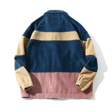 Corduroy Varsity Jacket Autumn and Winter Color Matching Corduroy Coat Men's and Women's Loose Jacket Raccoon Cotton-Padded Coat