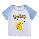 Children Pokemon Pikachu T Shirt Summer Clothing Short Sleeve T-shirt Cotton Leisure Sports