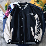 Jock Jacket Harajuku Style College Couple Jacket Spring and Autumn Men's and Women's Stand Collar Baseball Uniform Coat