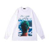 Mens Fall Outfits Vintage Printed Oversize Long Sleeve Bottoming Shirt Top T-shirt for Men