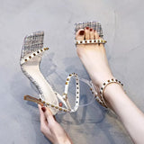 Nude Block Heel Peep Toe Sandals