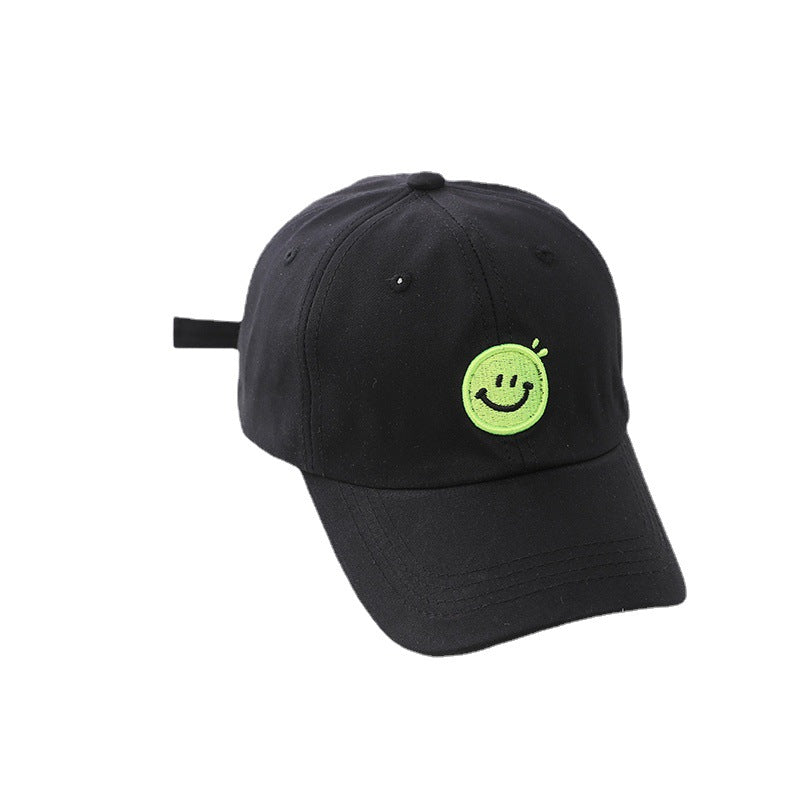 Smiley Face Cap Solid Color Embroidered Smiley Children's Baseball Cap