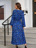 Nina Parker Graffiti Dress Sexy Slit Leopard Print Dress