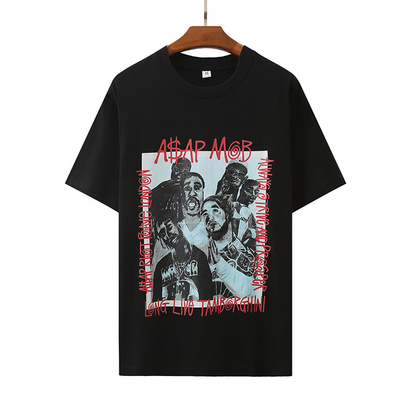 Stussy Shirt Printed Loose Short Sleeve Retro Hip Hop Personality