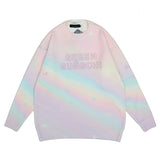 Mens Fall Outfits Men's Couple's Full Printed Crew Neck Pullover Sweater Knitted Top