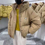 Women Winter Coats Puffer Jacket Down Coat Down Jacket Glossy Thickened Loose Stand Collar Coat