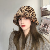 Leopard Fur Hat Bucket Hat Bucket Hat