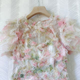 Lady Gaga Dress Vintage Court Style Flounce Stitching Dress