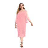 Nina Parker Black Dress plus Size Rhinestone Chiffon Bell Sleeve Dress