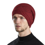 Mens Winter Hats Men's Winter Warm Knitted Hat plus Fluff Hat