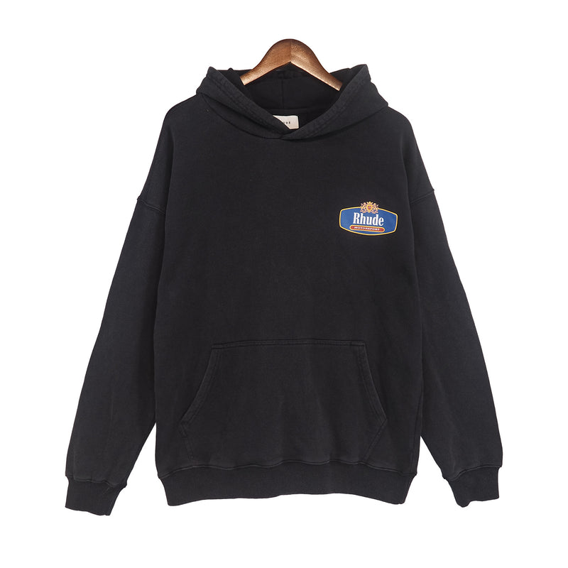 Rhude Hoodie Retro Heavy Hooded Sweater Men Autumn and Winter