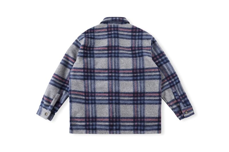Saint Michael Baseball Jacket Hip Hop Big Talker Thick Plaid Shirt