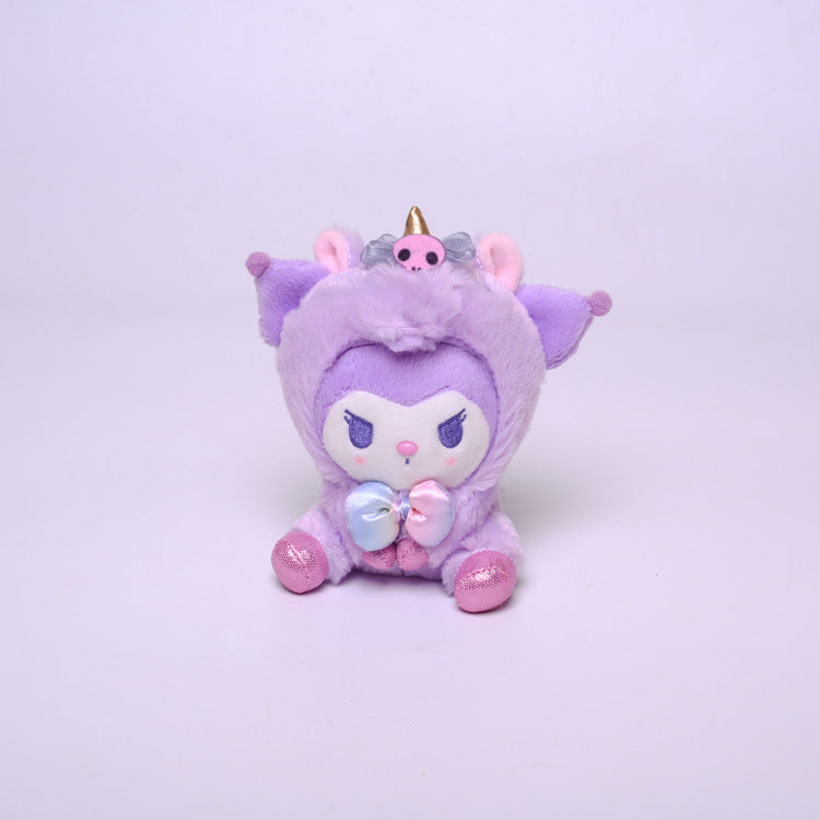 My Melody Plush Turned Unicorn Clow M Melody Cinnamoroll Babycinnamoroll Cute Plush Doll Pendant Bag Hanging Ornament Kulomi