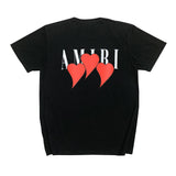 Amiri T Shirt Short Sleeve Love Heart Letter Print Casual Hip Hop T-shirt