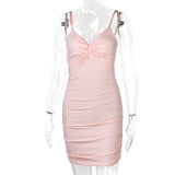 Maddy Euphoria Outfits Women'S Summer Sexy Low-Cut Deep V Dress