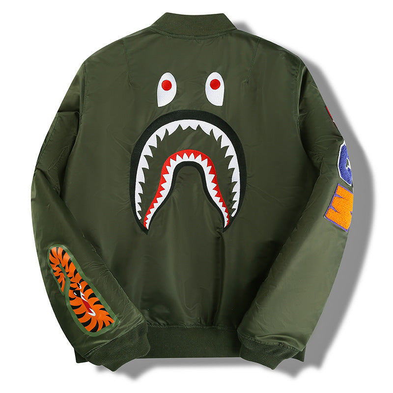 Bape Military Jacket Baseball Uniform Jacket Letters Men'S Casual Jacket