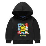 Children Pokemon Pikachu Hoodie Hooded Hoodie Fleece-Lined