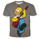 Homer Simpson Shirt Printed Men's Loose round Neck Short Sleeve