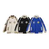 Baby Blue Varsity Jacket Baseball Jacket Men's Retro Loose Casual Jacket