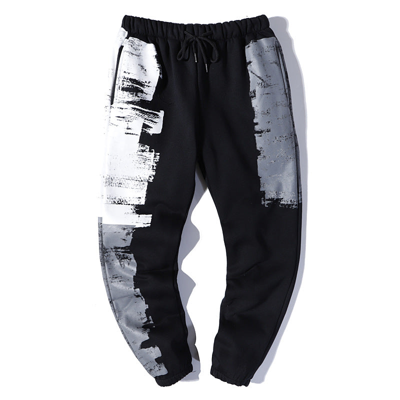 Kanye West Sunday Service Pant Personality Printing plus Velvet Sweatpants Sports Trousers Ankle-Tied Pants