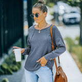 Women's Fall Outfits Top Autumn and Winter round Neck Long Sleeve Bottoming Shirt T-shirt for Women
