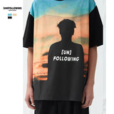 Preppy Aesthetic T Shirt Spring/Summer round Neck Loose Black, Short Sleeve